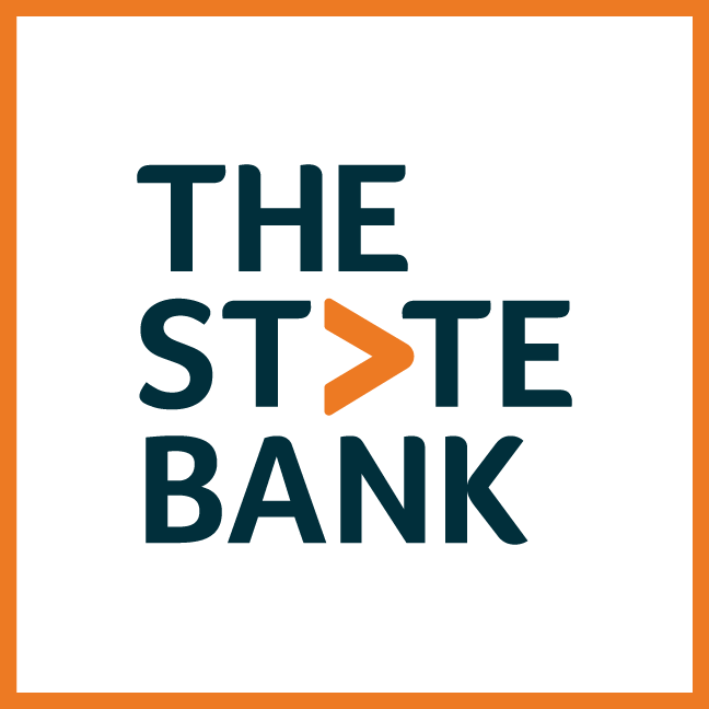 Primary stacked orange The State Bank logo
